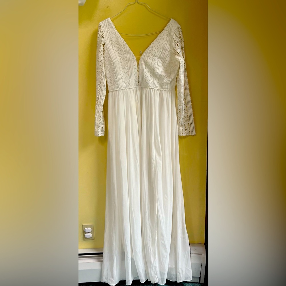 Long sheer dress worn once for bridal shower